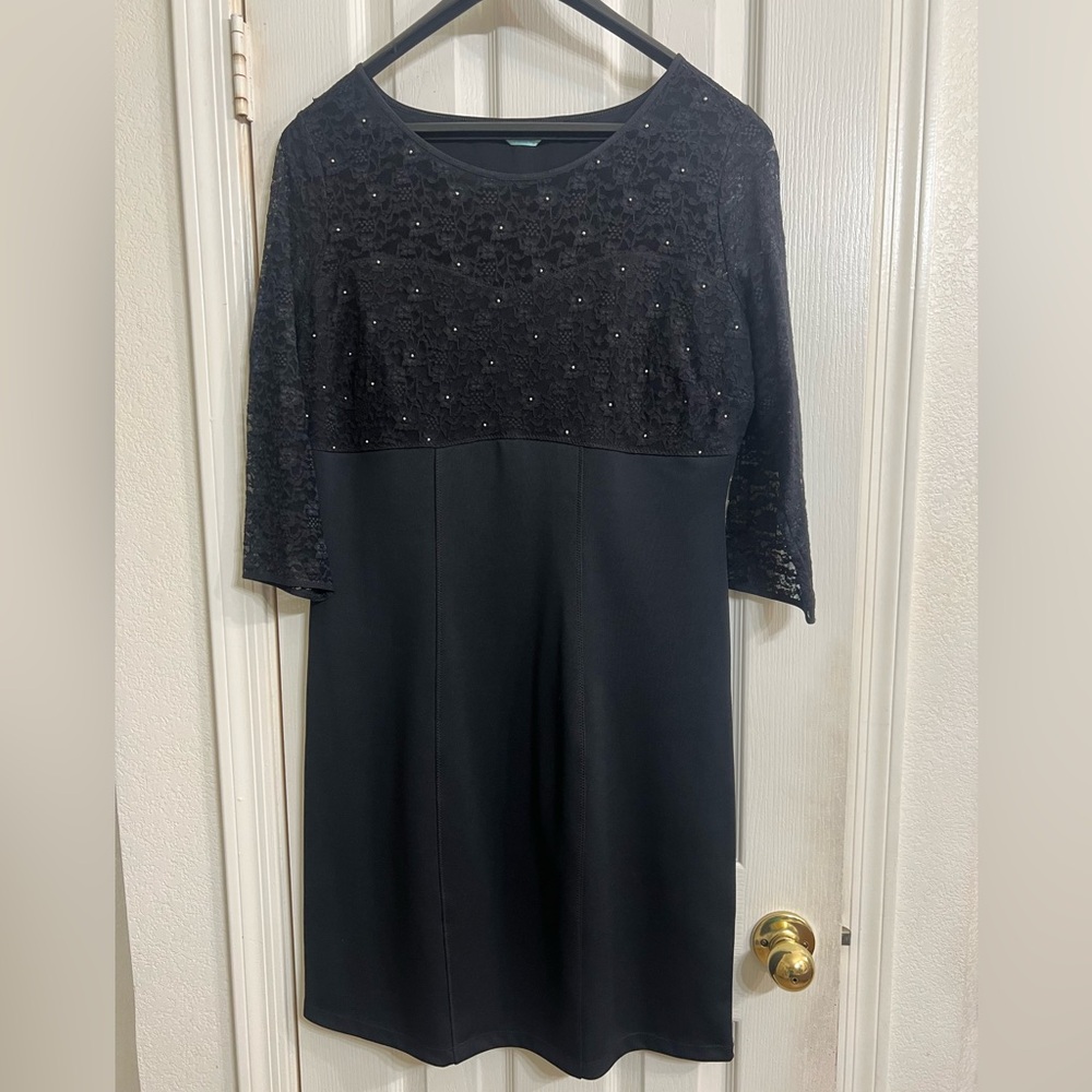 Elegant Slim Fabulous ultimate slimming Black Lace Women's Dress size L